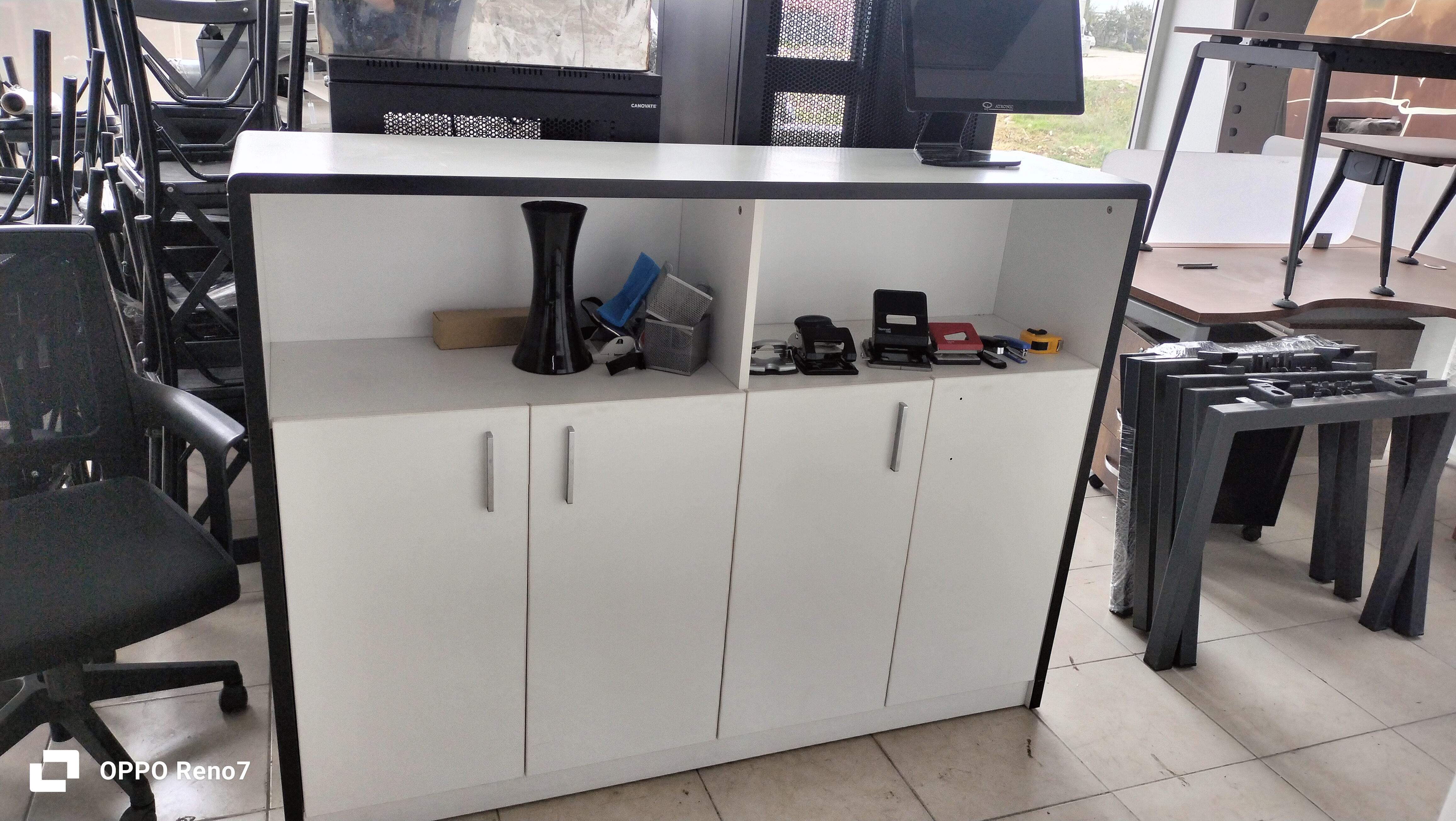 DEKOR BÜRO MOBİLYALARI 160X120X40 BEYAZ KONSOL DOLAP İKİNCİ EL - DEKOR BÜRO MOBİLYALARI