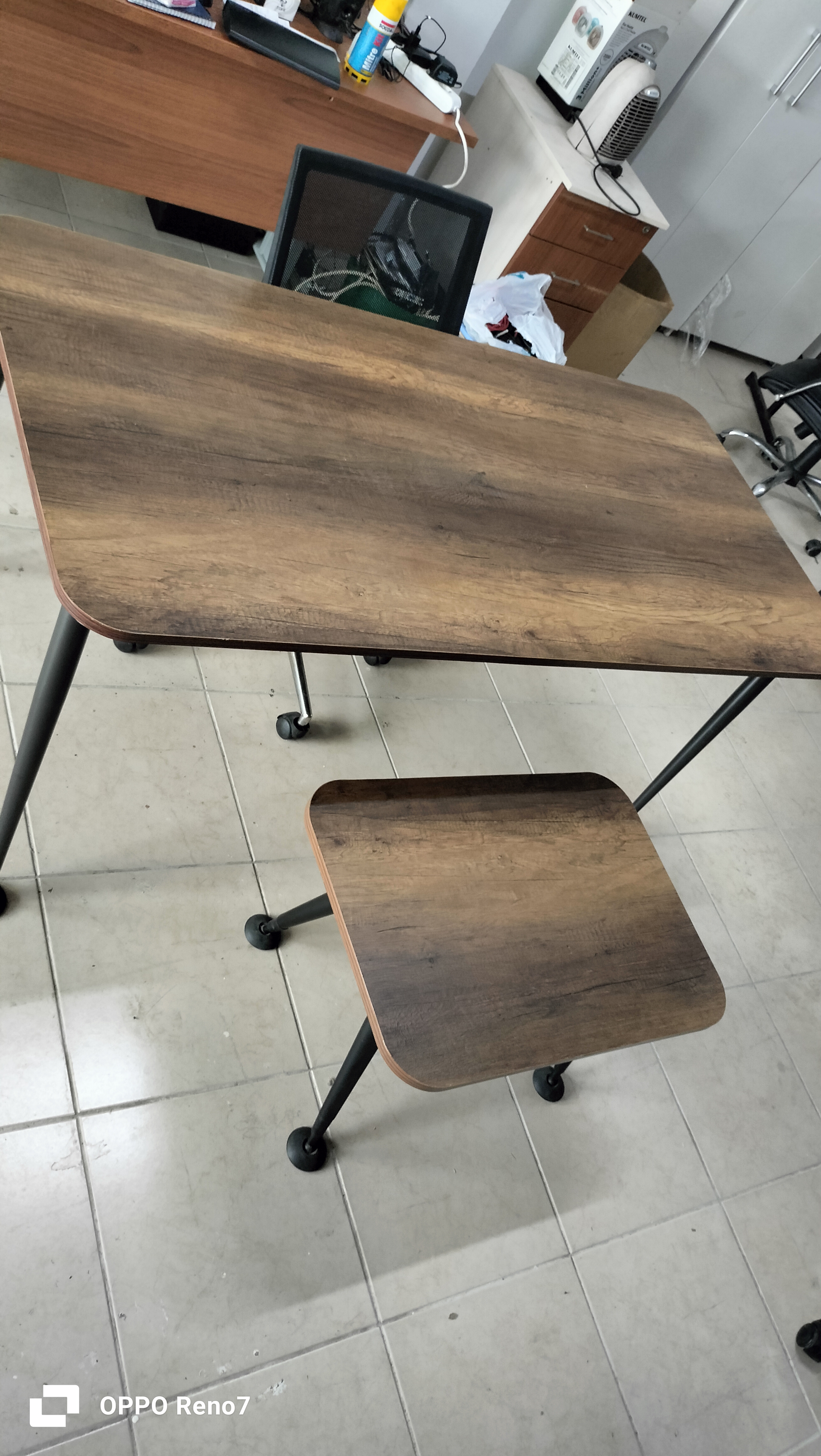 DEKOR BÜRO MOBİLYALARI 160X80 CEVİZ MASA VE SEHPA İKİNCİ EL - DEKOR BÜRO MOBİLYALARI