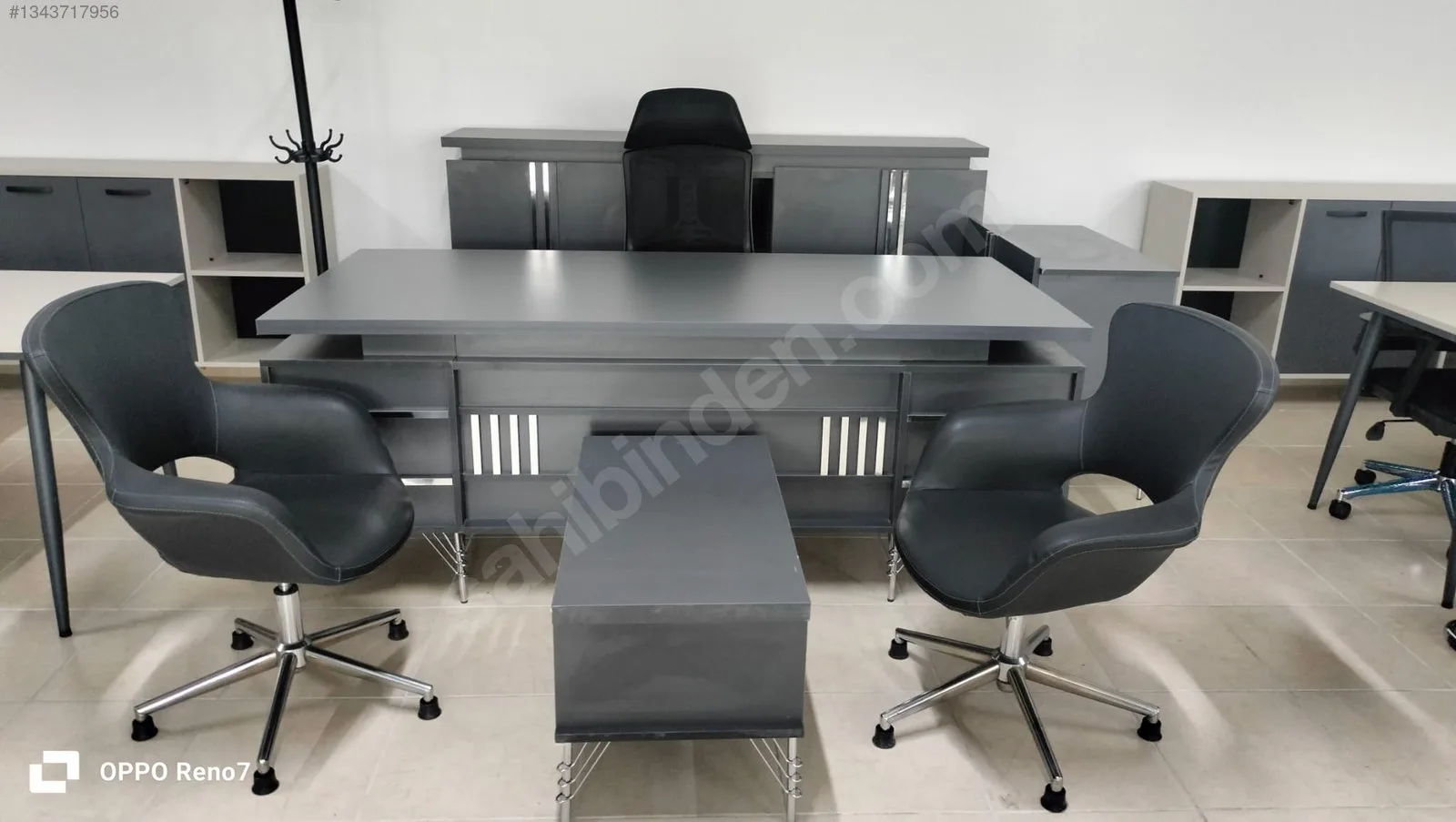 200x90 Antrasit Müdür Masa Takımı Sıfır